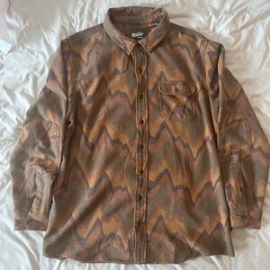 Howler Brothers Brown and Rust Harkers Flannel Shirt